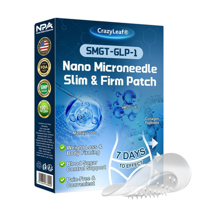FDA Certified | Official Store | CrazyLeaf® SMGT-GLP-1 Nano Microneedle Patch™ with Collagen & Matrixyl 3000 丨Obesity,Cardiovascular Diseas, Diabetes, Sleep Apnea, Joint Problems and More