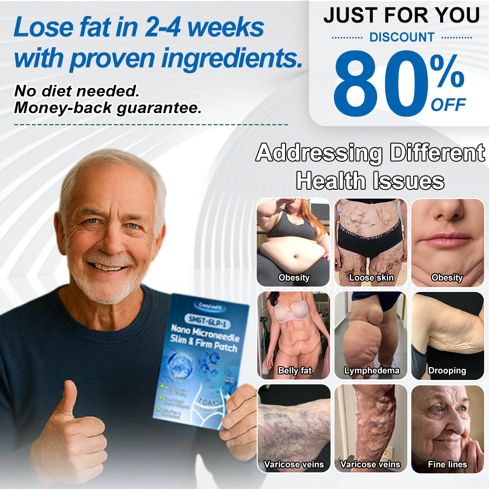 FDA Certified | Official Store | CrazyLeaf® SMGT-GLP-1 Nano Microneedle Patch™ with Collagen & Matrixyl 3000 丨Obesity,Cardiovascular Diseas, Diabetes, Sleep Apnea, Joint Problems and More