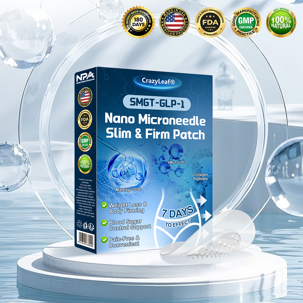 FDA Certified | Official Store | CrazyLeaf® SMGT-GLP-1 Nano Microneedle Patch™ with Collagen & Matrixyl 3000 丨Obesity,Cardiovascular Diseas, Diabetes, Sleep Apnea, Joint Problems and More
